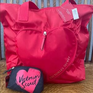 Victoria's Secret Red and Black Pouch Duo